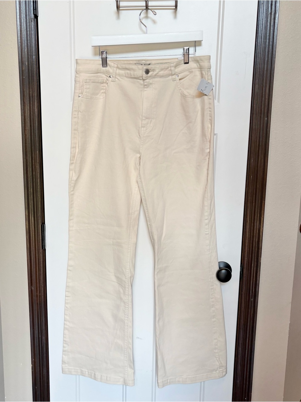 Velvet Heart Marsha High Rise Flare Denim Jeans Cream Ecru Off White Size 31